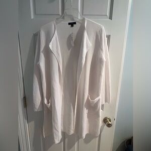 NEW J. Crew Long White Cardigan Size M